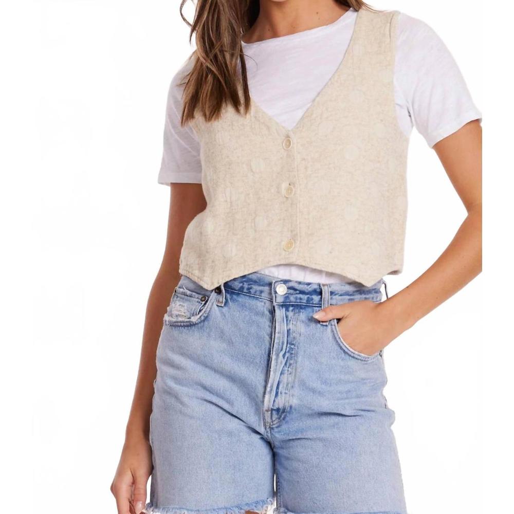 NEW MODODOC button-front vest in natural